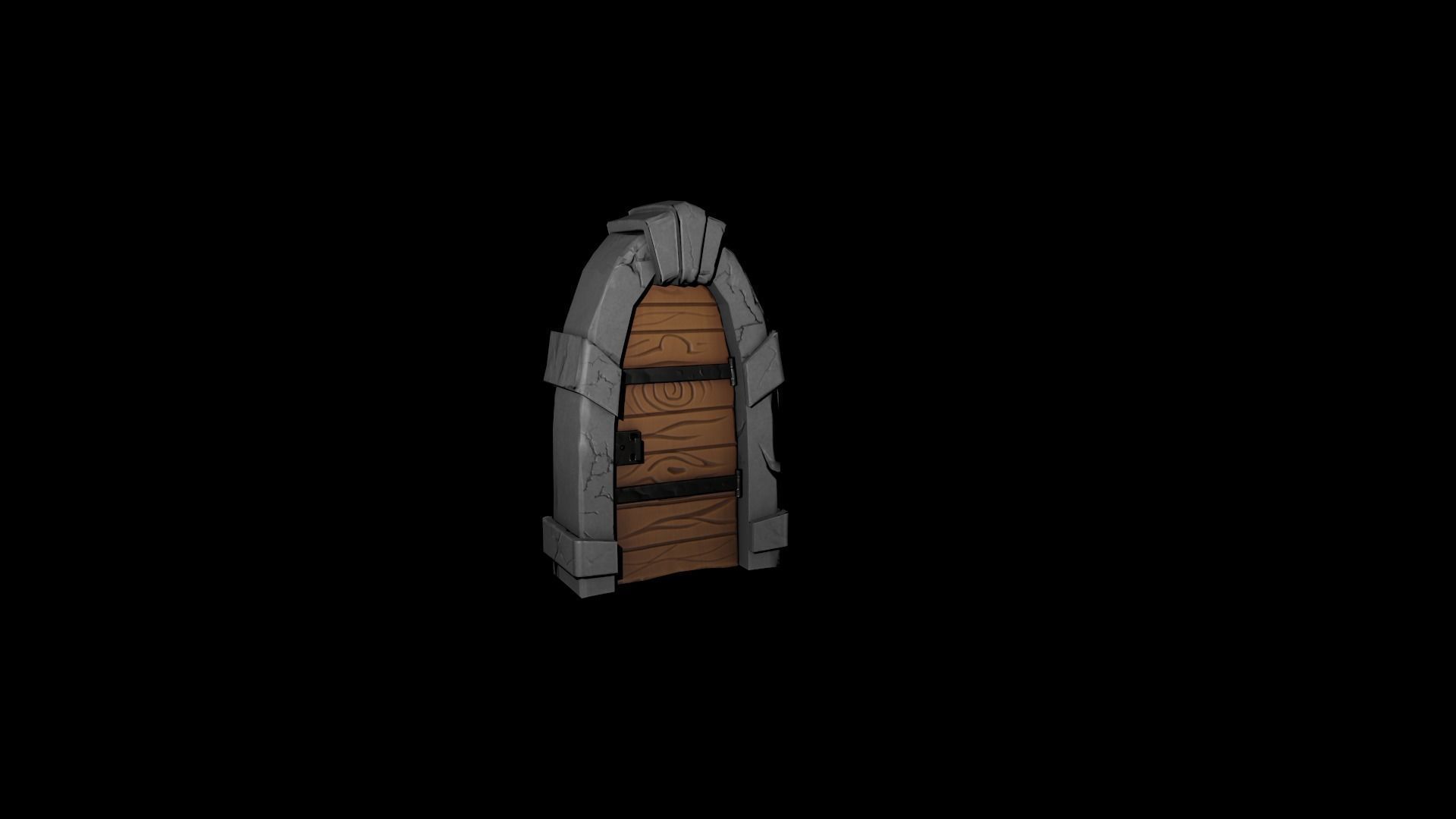 Stylized Door Low-poly 3D model_1