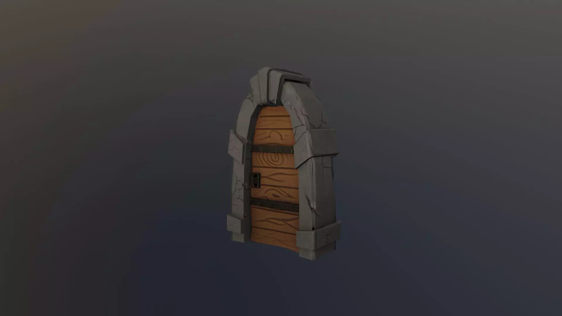 Stylized Door Low-poly 3D model_0