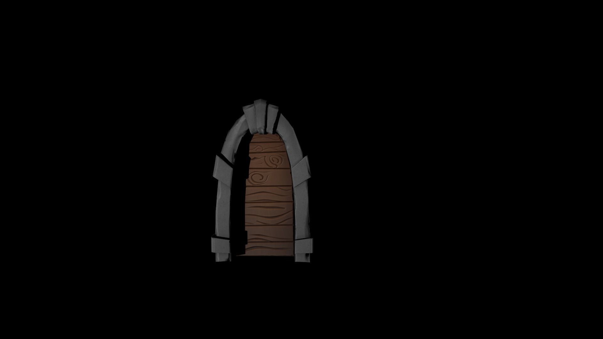 Stylized Door Low-poly 3D model_3