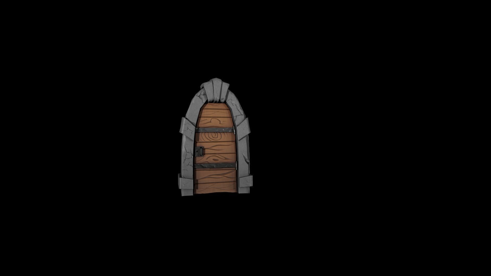 Stylized Door Low-poly 3D model_4