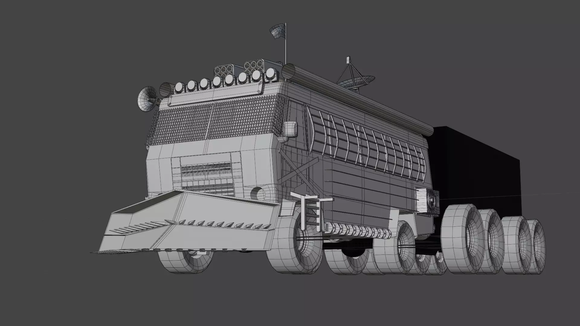 Apocalyptic Bus 3D Vehicles Low-poly 3D model_2