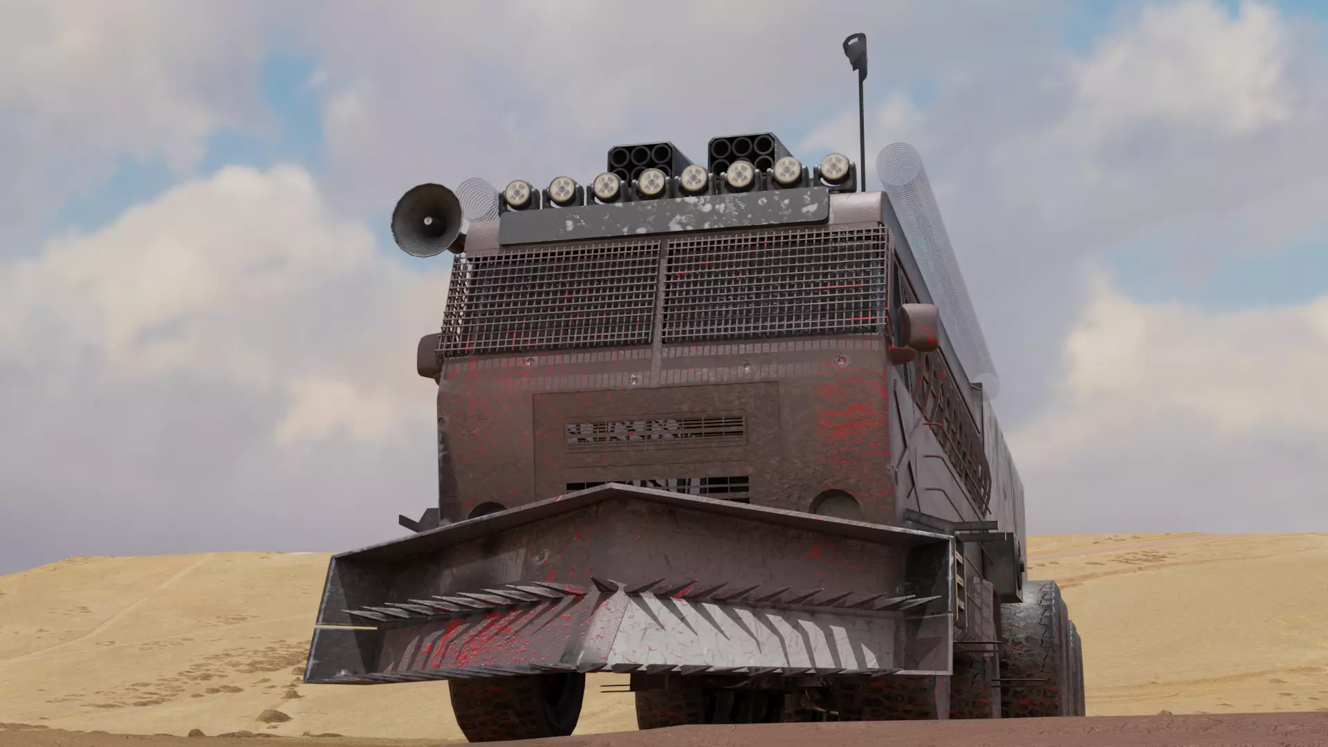 Apocalyptic Bus 3D Vehicles Low-poly 3D model_5