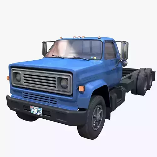 80s industrial frame truck Low-poly 3D model