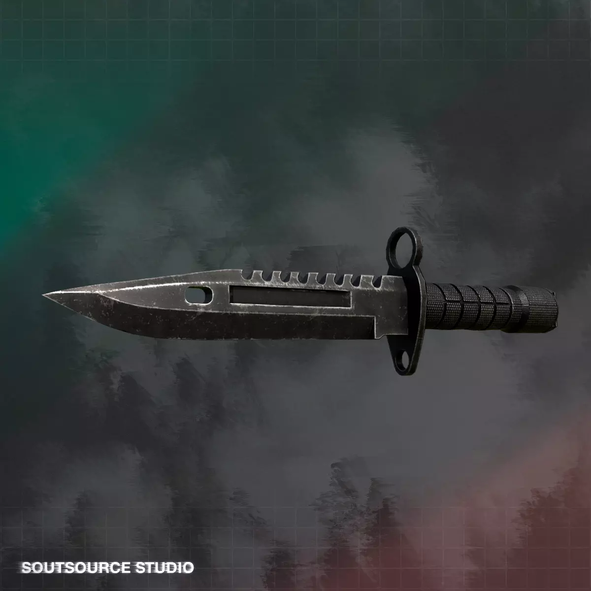 Bayonet M9 LowPoly Game-Ready Soutsource Studio Low-poly 3D model_0