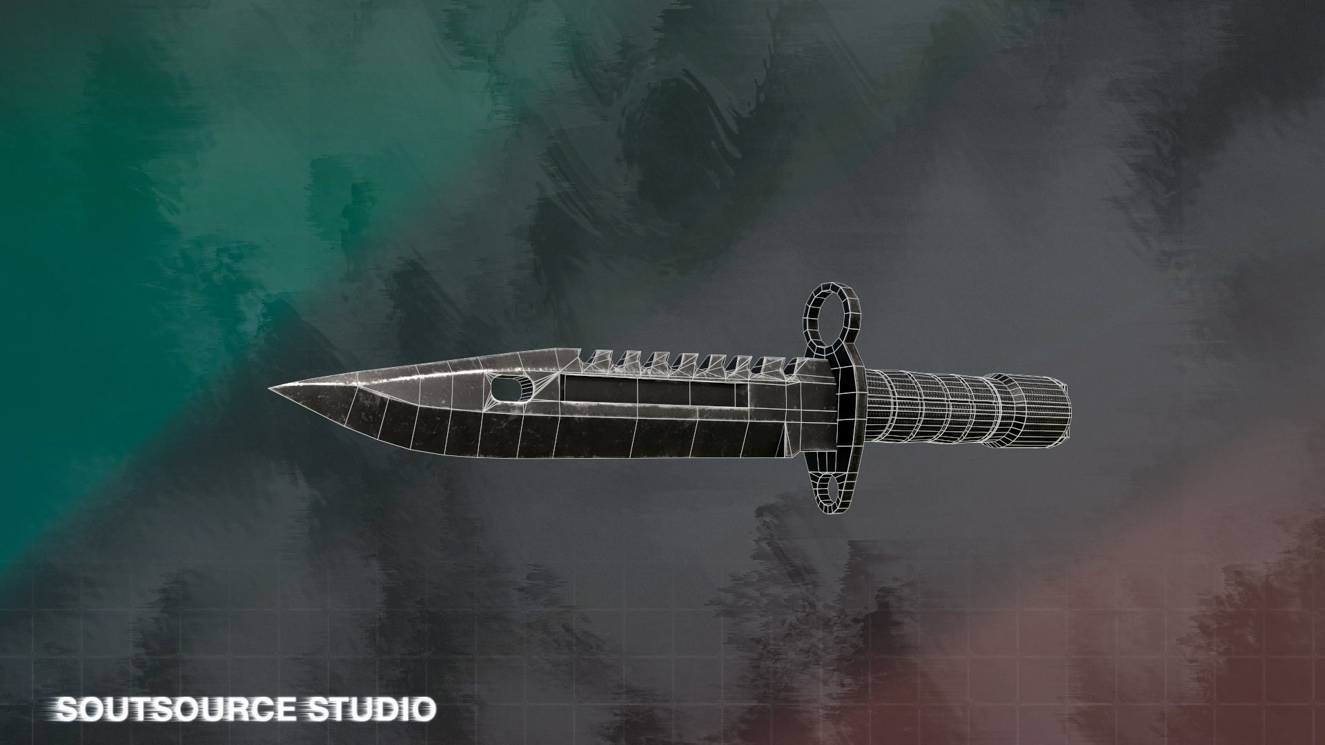 Bayonet M9 LowPoly Game-Ready Soutsource Studio Low-poly 3D model_2