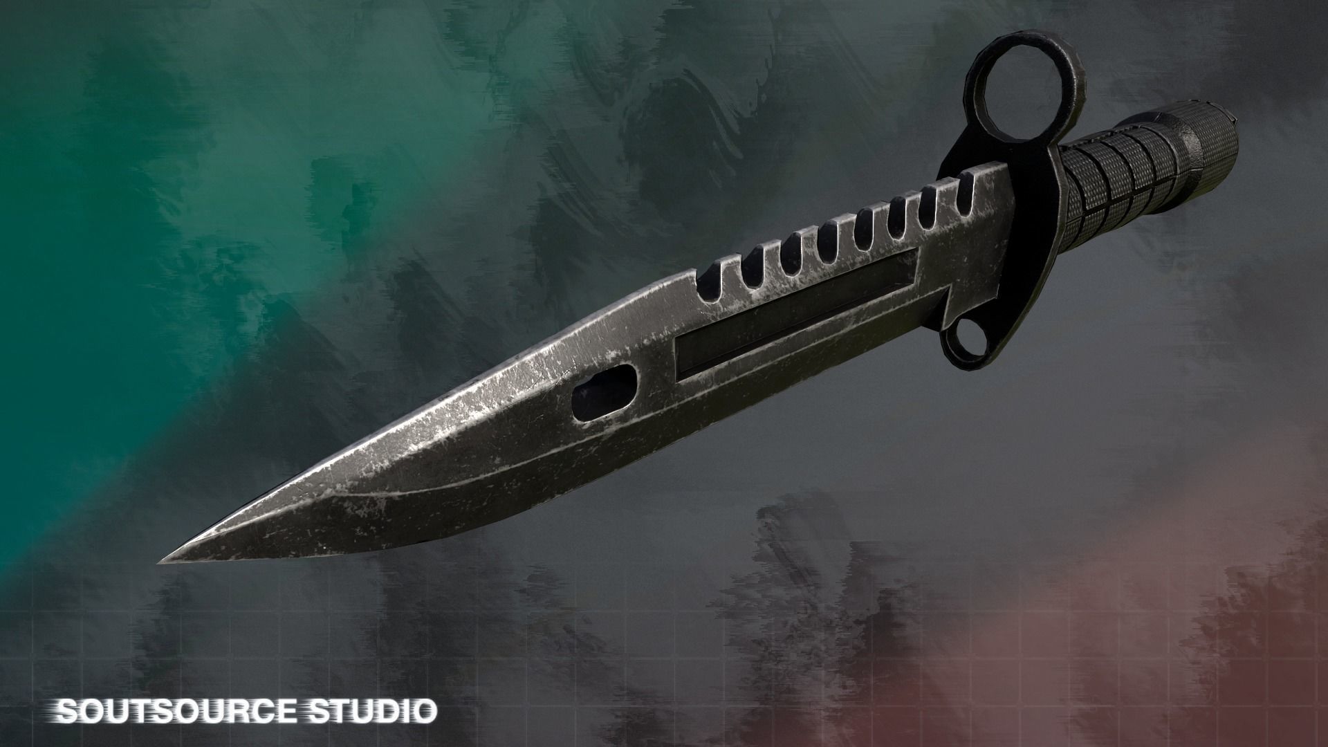 Bayonet M9 LowPoly Game-Ready Soutsource Studio Low-poly 3D model_3