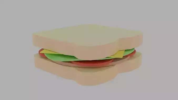 Sandwich Low-poly 3D model
