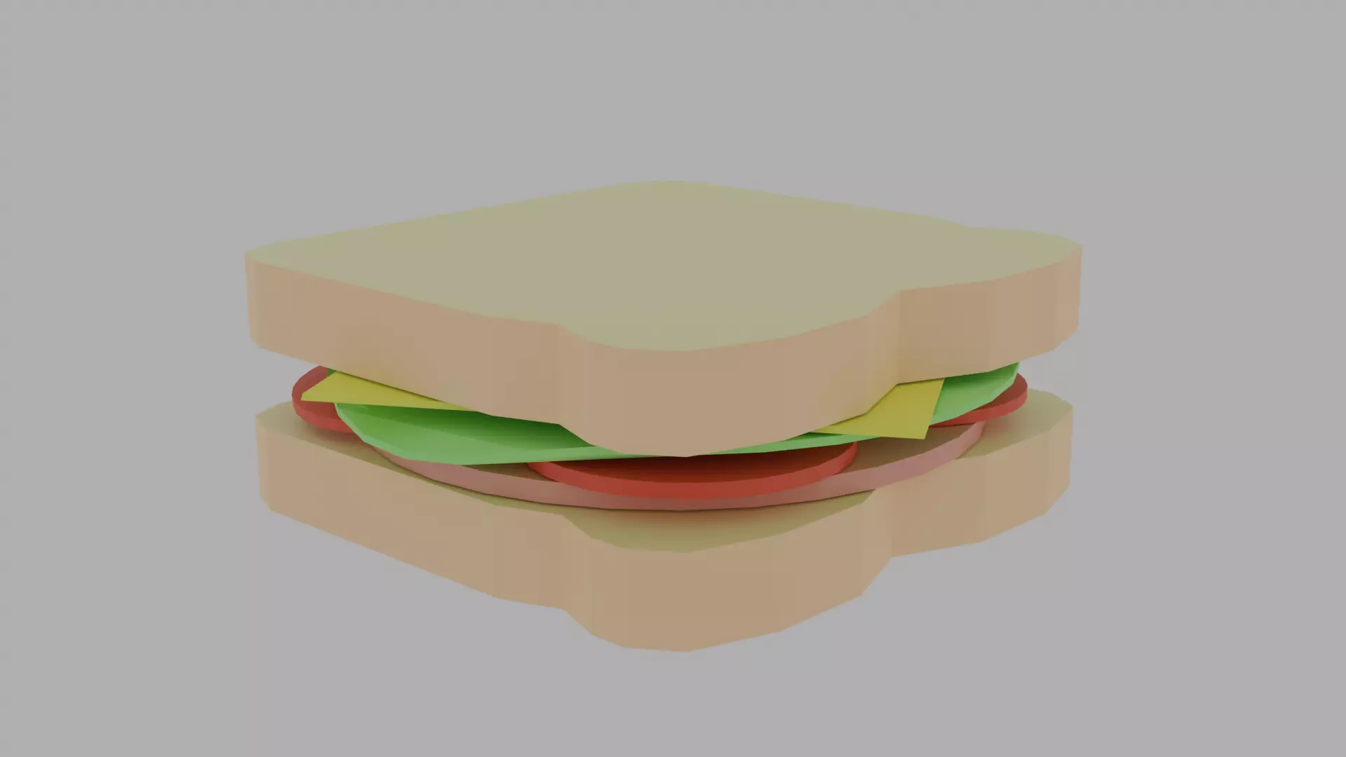 Sandwich Low-poly 3D model_0