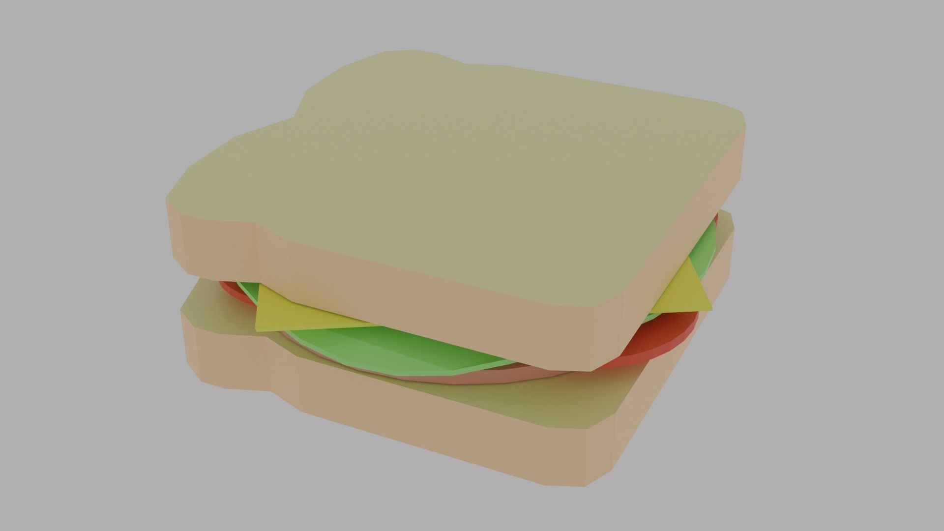 Sandwich Low-poly 3D model_1