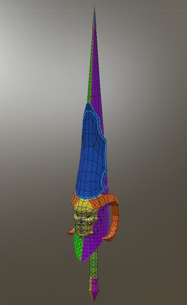 PBR Lance and Shield  Low-poly 3D model_13