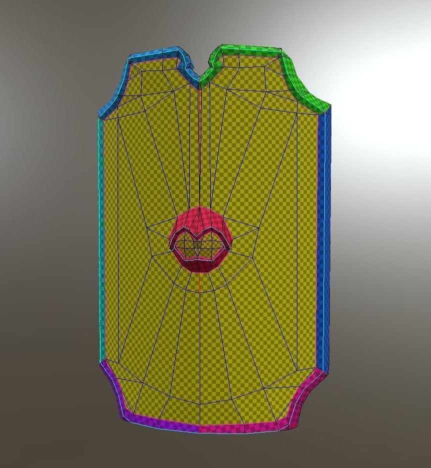 PBR Lance and Shield  Low-poly 3D model_14