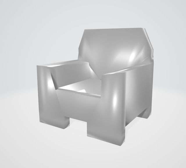 Low Poly Single Person Sofa Free 3D model_1