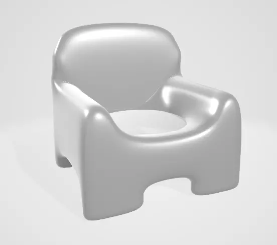High Poly Single Person Sofa  Free 3D model_0
