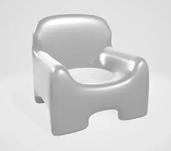 High Poly Single Person Sofa 