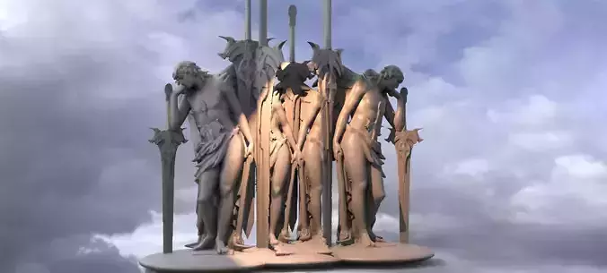 Arch Angel Michael With Sun sword mirrored wall design 3 