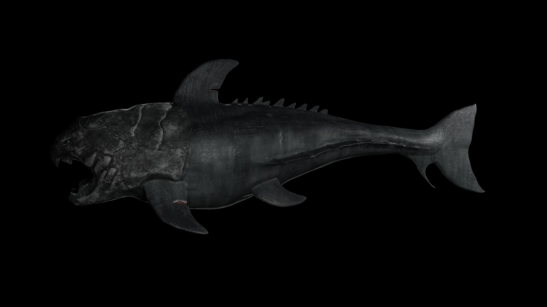 Dunkleosteus shark Low-poly 3D model_10