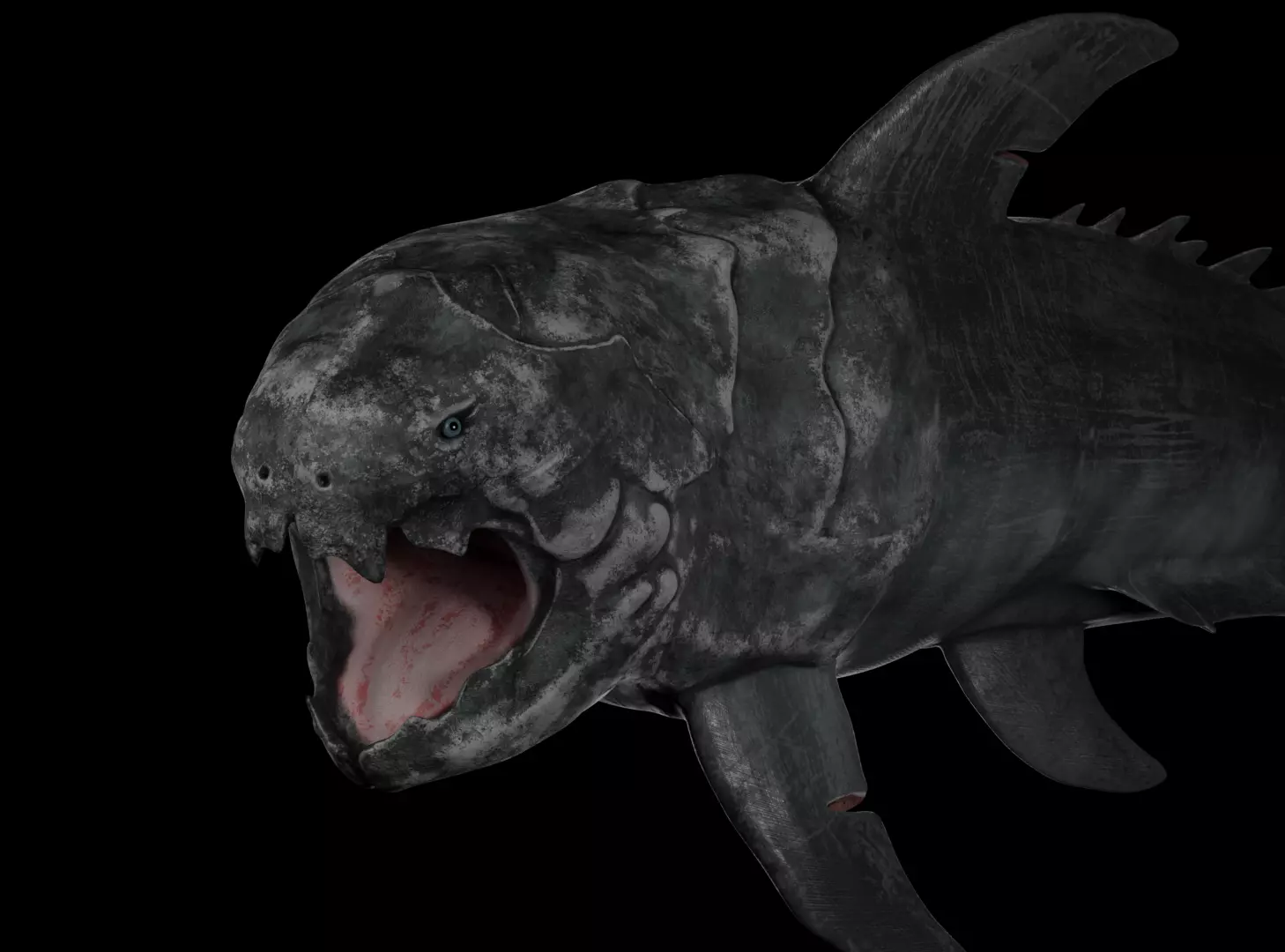 Dunkleosteus shark Low-poly 3D model_0