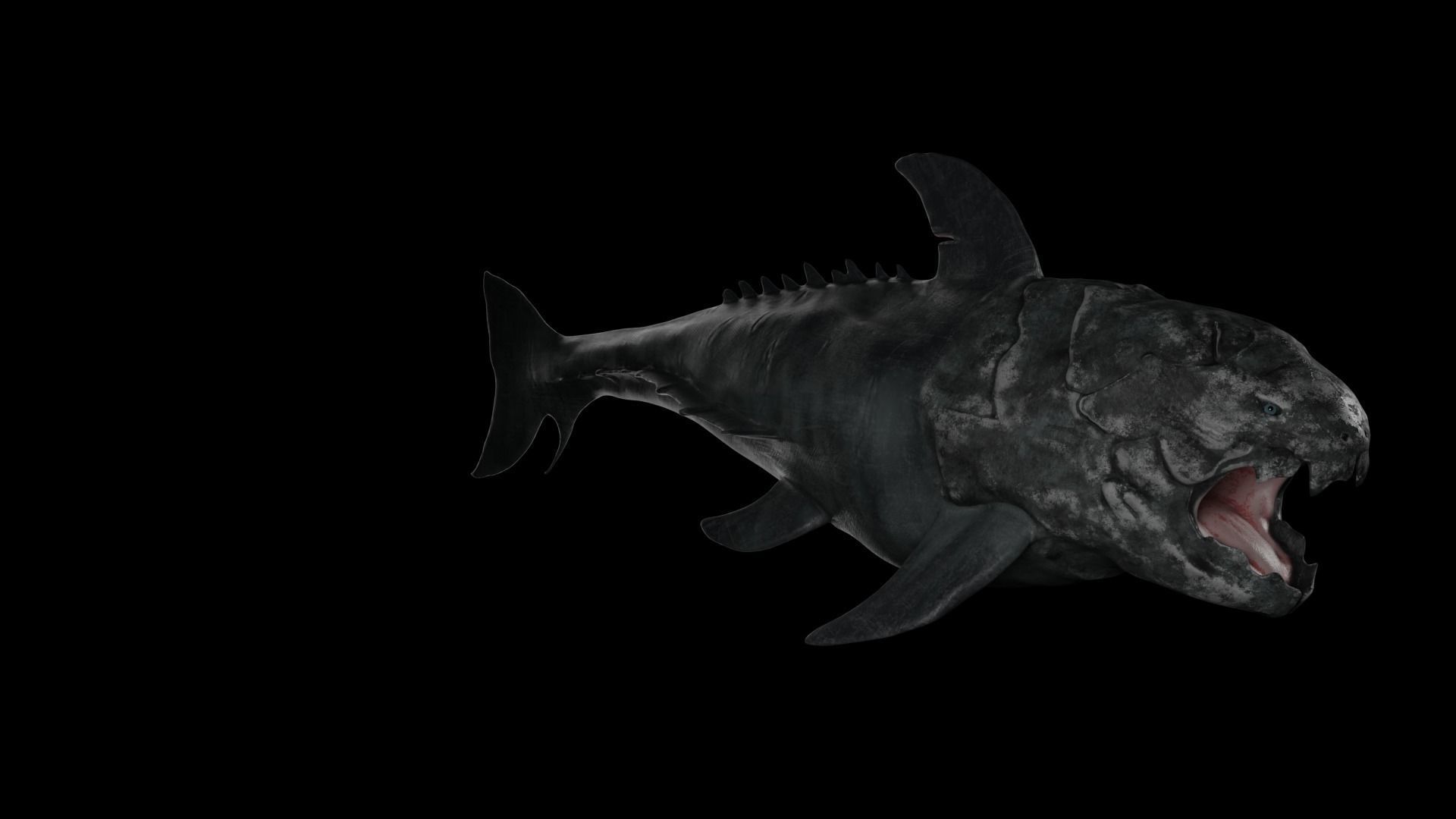 Dunkleosteus shark Low-poly 3D model_47