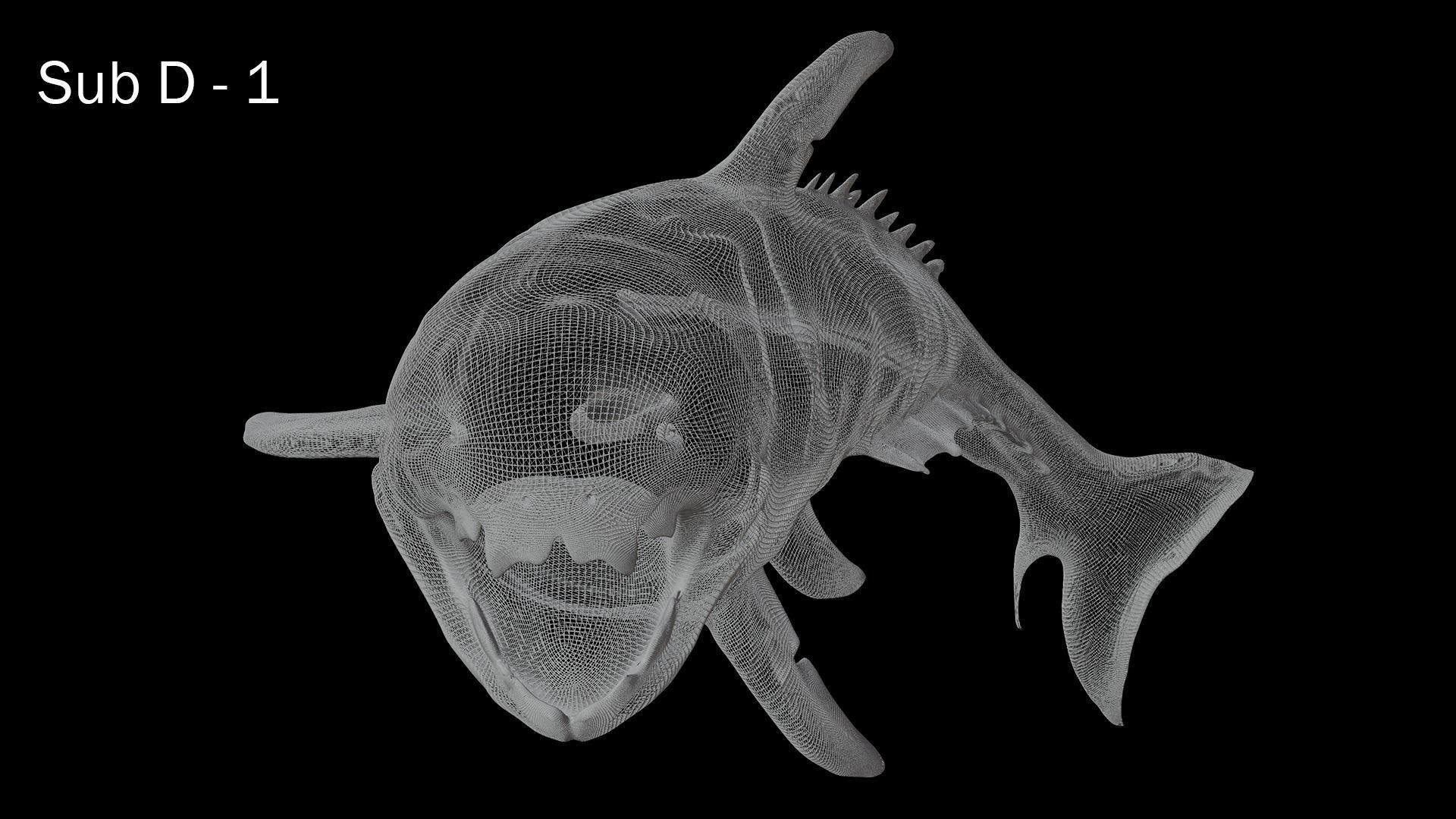 Dunkleosteus shark Low-poly 3D model_7