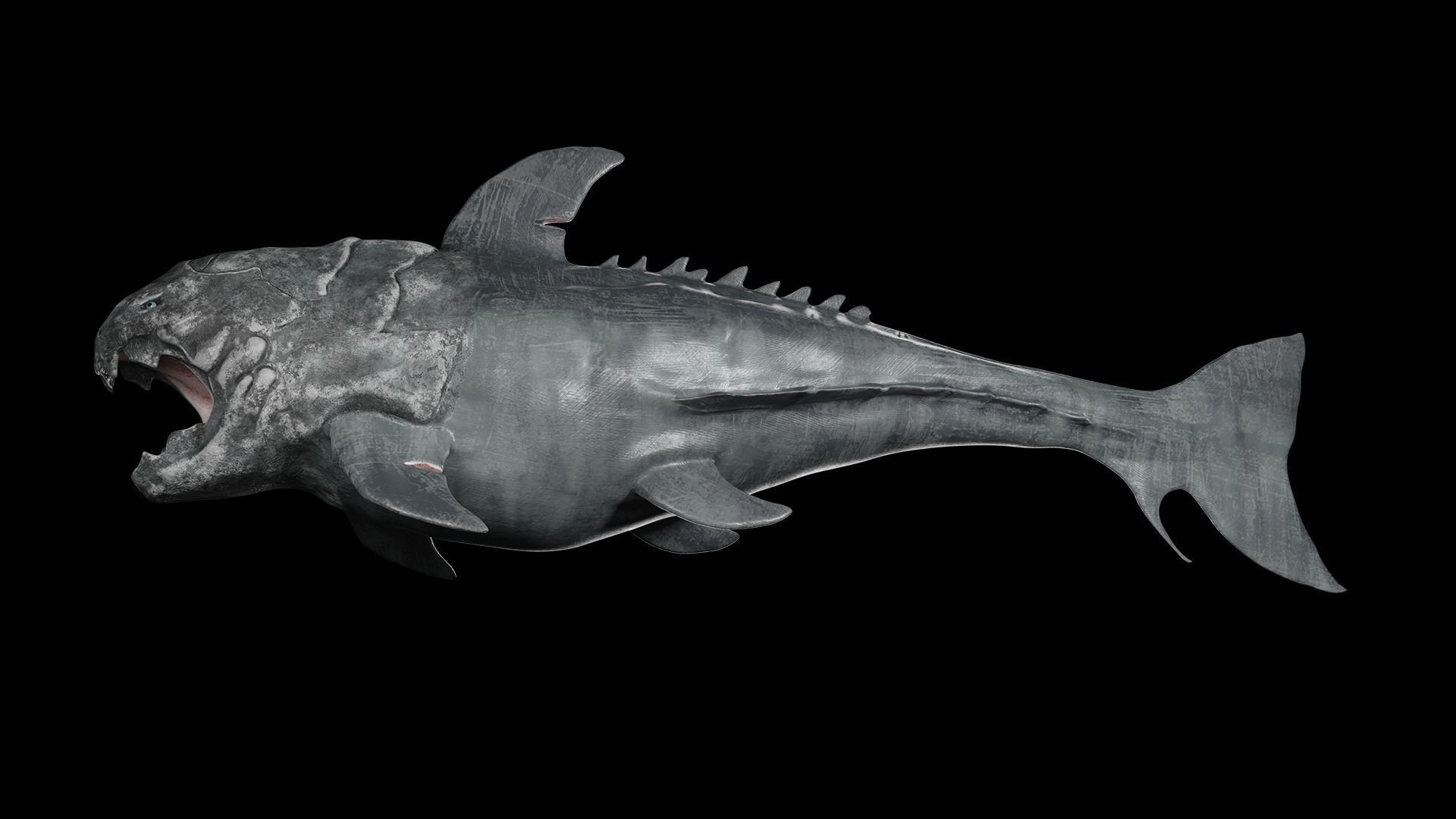 Dunkleosteus shark Low-poly 3D model_2