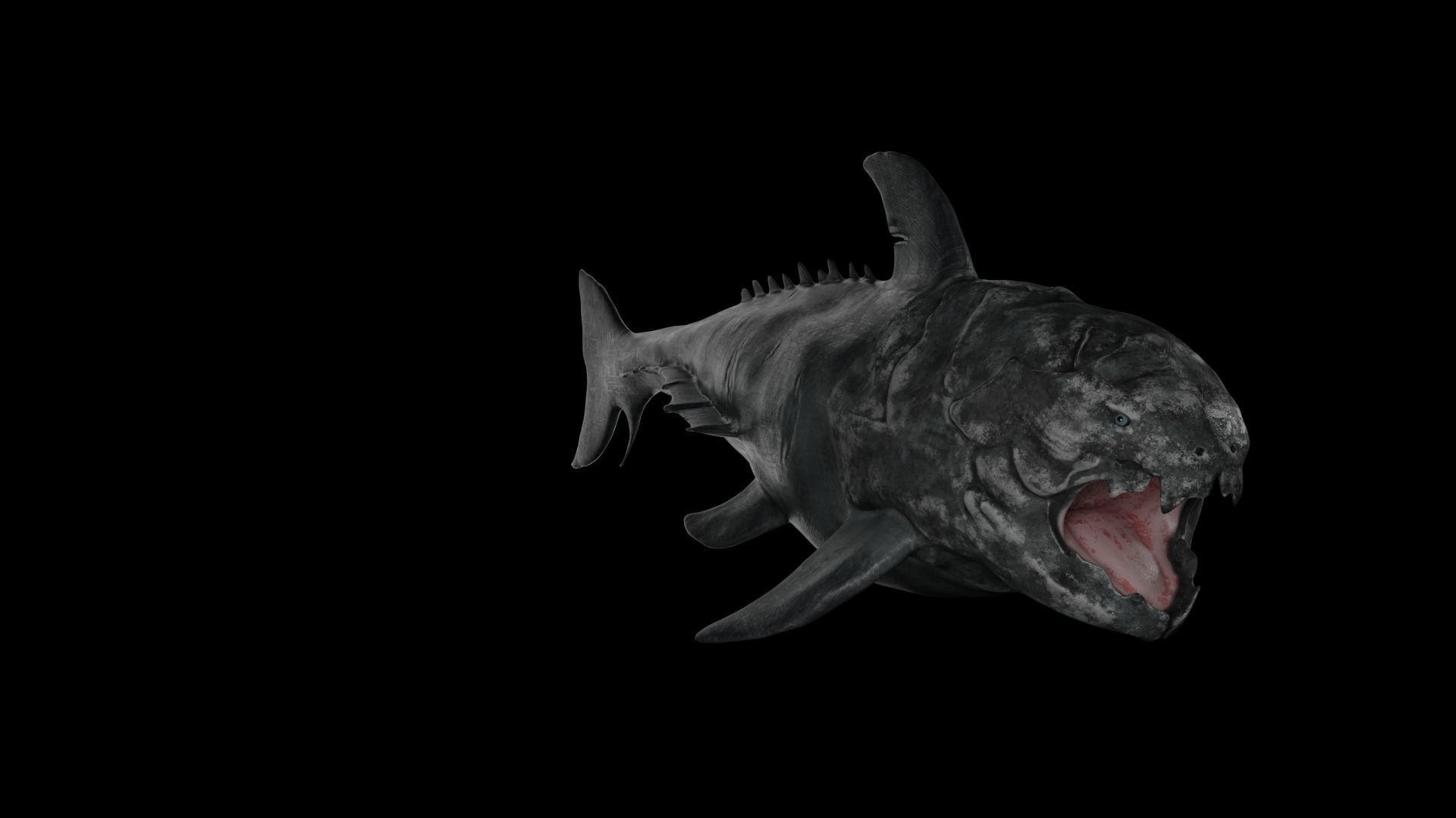 Dunkleosteus shark Low-poly 3D model_40
