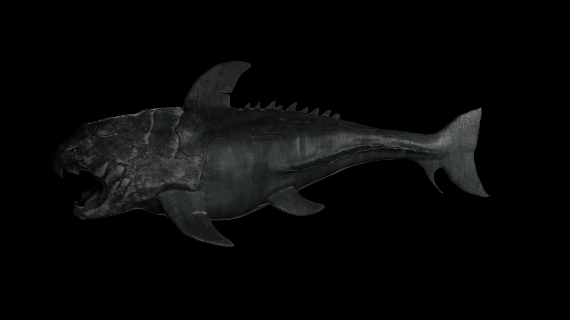 Dunkleosteus shark Low-poly 3D model_9