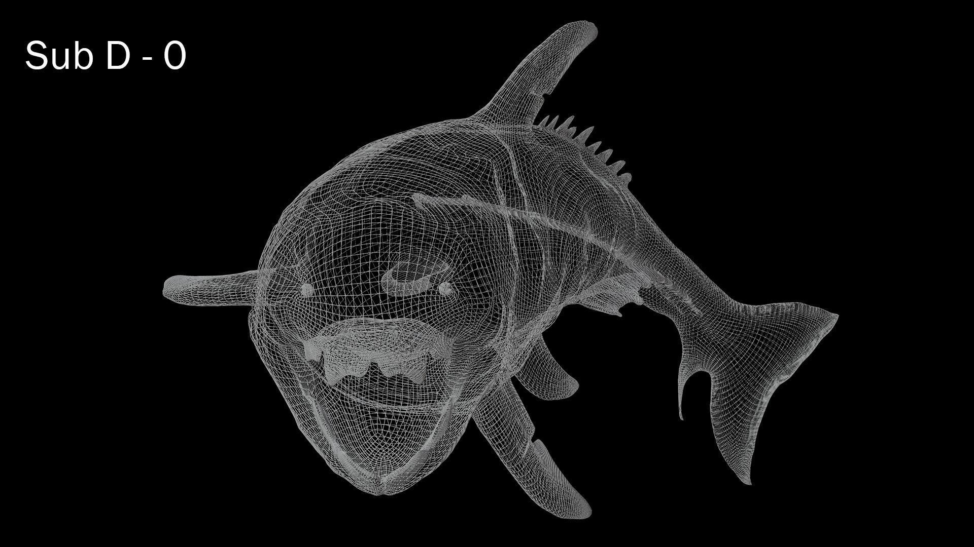 Dunkleosteus shark Low-poly 3D model_6