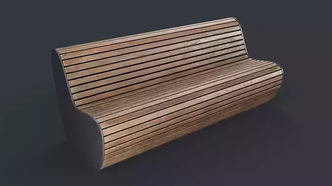 Modern Outdoor Bench 17 PBR Game Ready