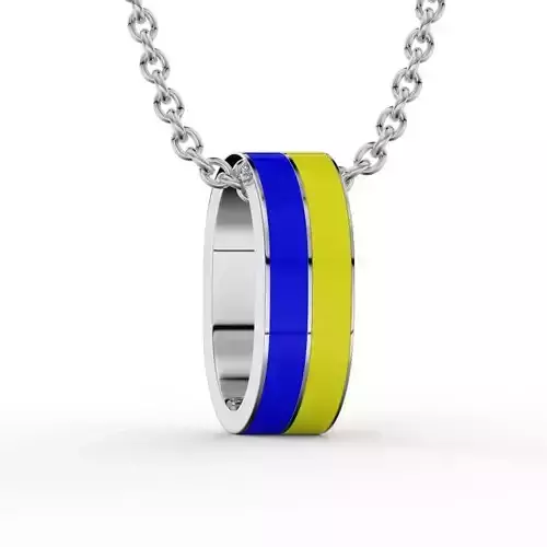 Pendant Flag of Ukraine Enamel 3D print model