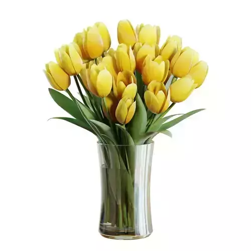 Flower Set 26 - Yellow Tulips Bouquet