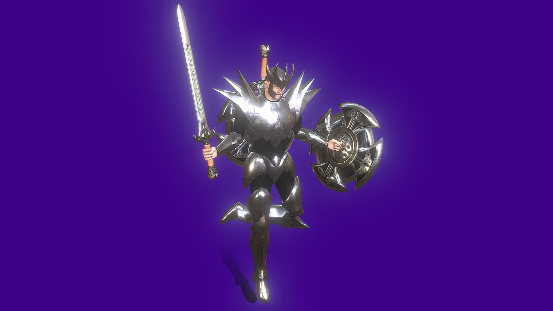 Animated Dark Knight Low-poly 3D model_7