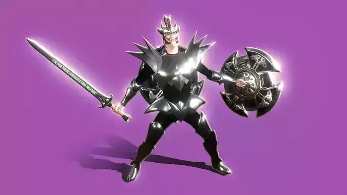Animated Dark Knight Low-poly 3D model