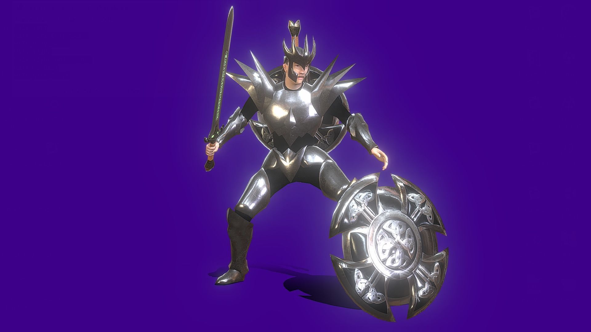 Animated Dark Knight Low-poly 3D model_5