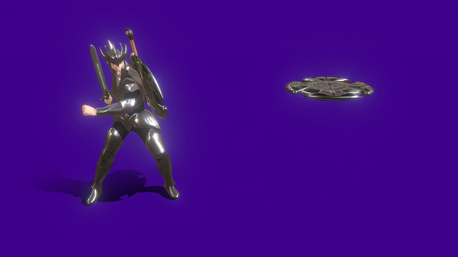 Animated Dark Knight Low-poly 3D model_4