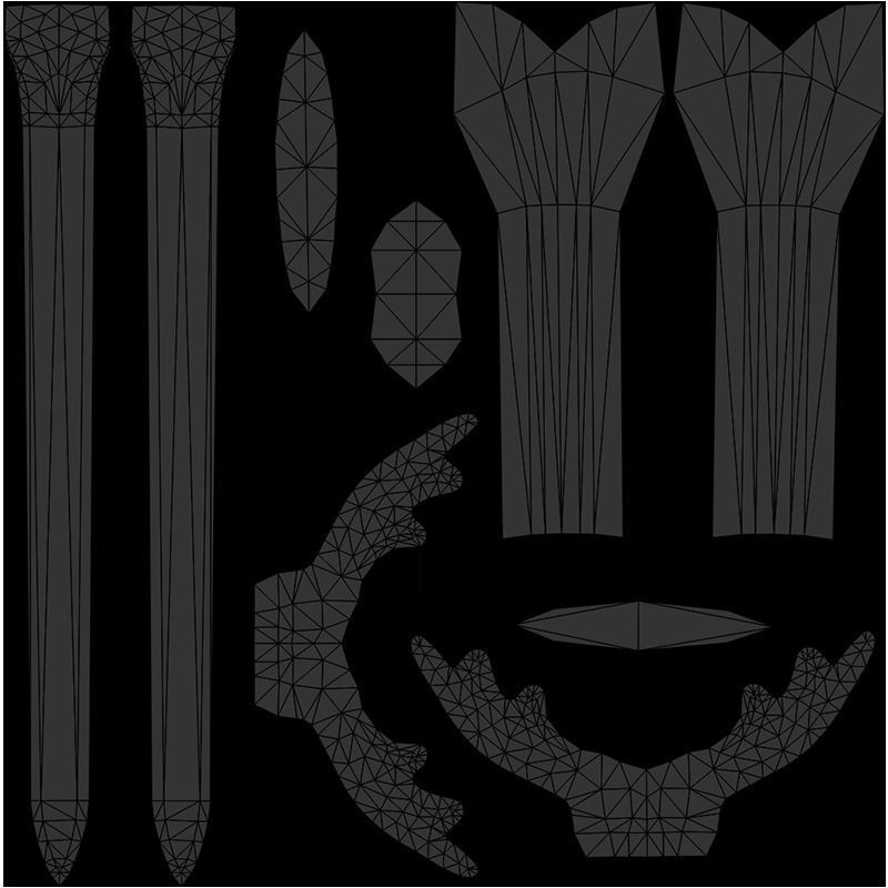 Animated Dark Knight Low-poly 3D model_46