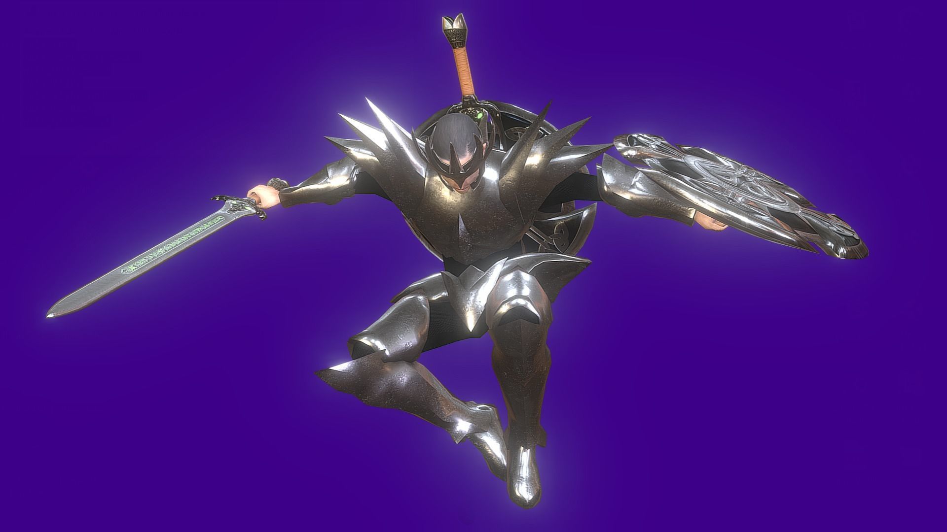 Animated Dark Knight Low-poly 3D model_8