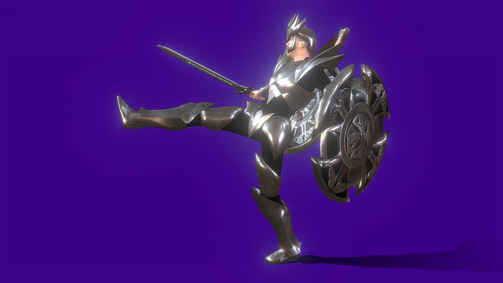 Animated Dark Knight Low-poly 3D model_9