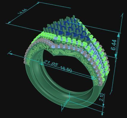 Cocktail Ring 022 3D print model_8