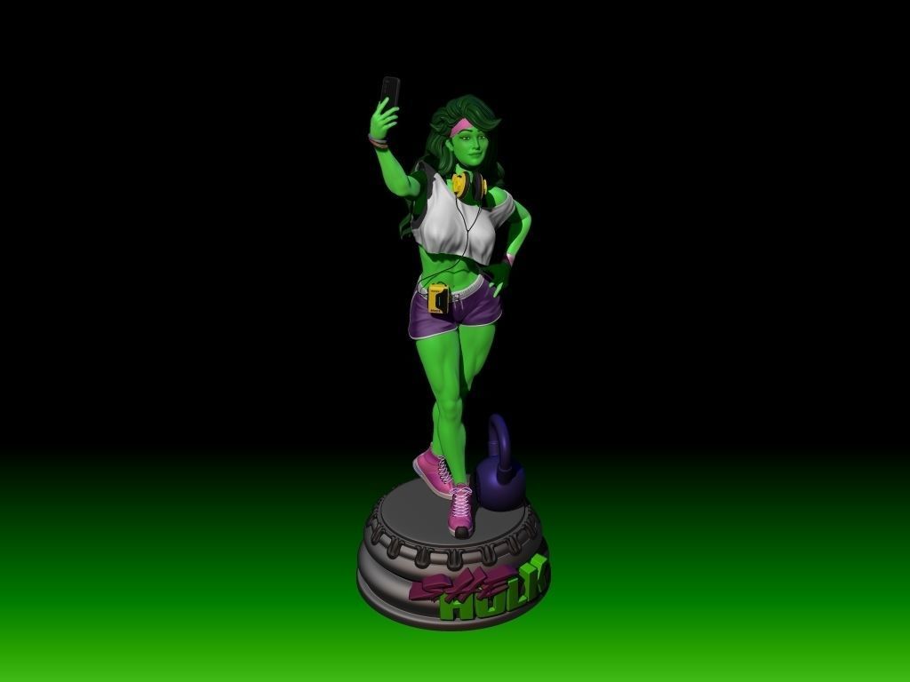 She-hulk  Gym workout  3D print model_5