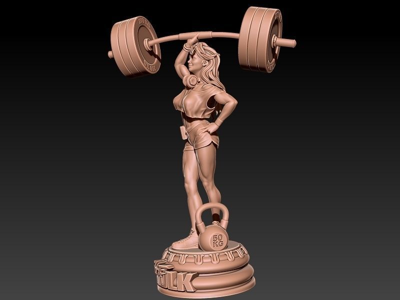 She-hulk  Gym workout  3D print model_9