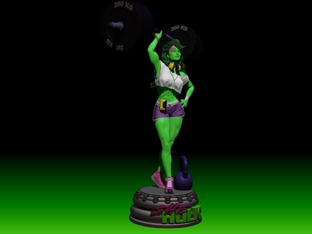 She-hulk  Gym workout  3D print model_1
