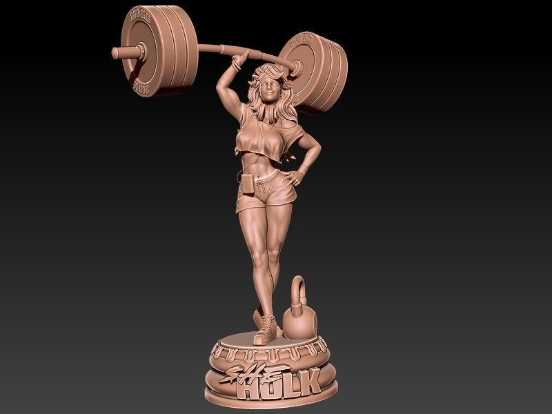 She-hulk  Gym workout  3D print model_8