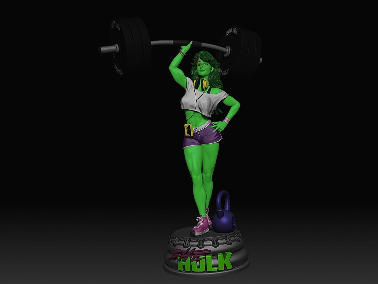 She-hulk  Gym workout  3D print model_6