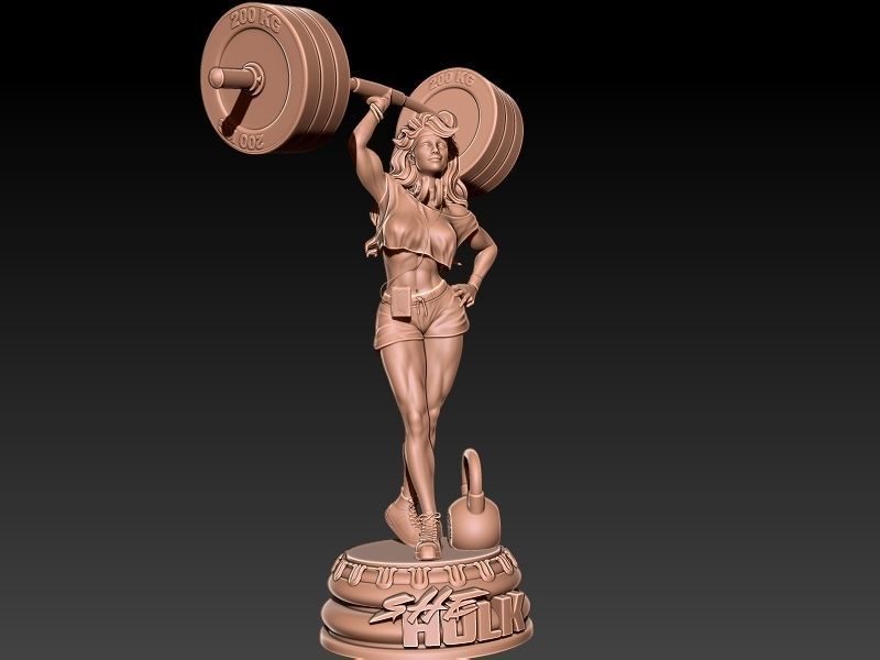 She-hulk  Gym workout  3D print model_11