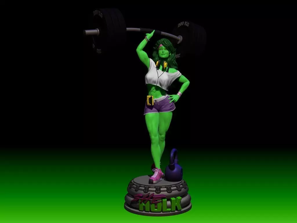 She-hulk  Gym workout  3D print model_0