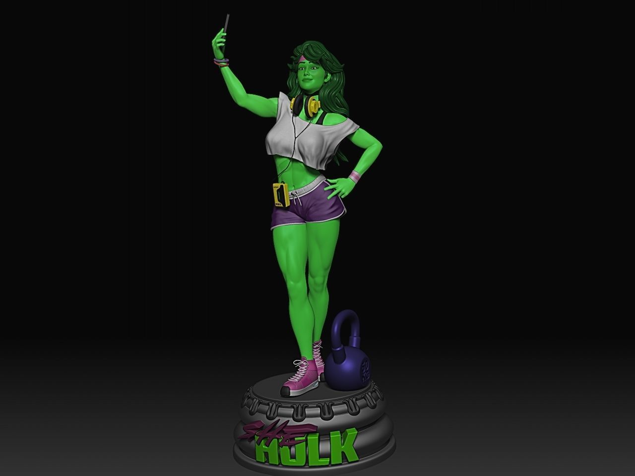 She-hulk  Gym workout  3D print model_7