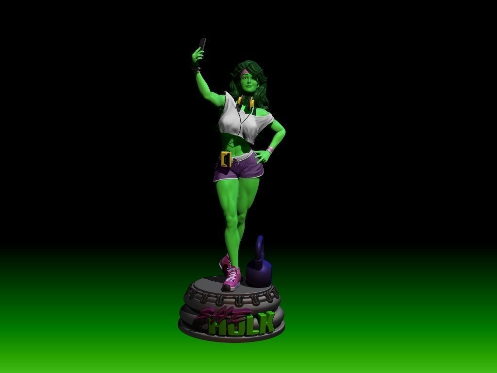 She-hulk  Gym workout  3D print model_4