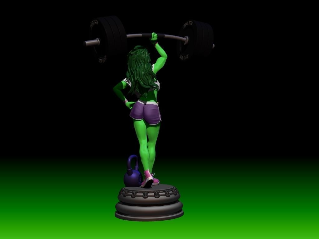 She-hulk  Gym workout  3D print model_2