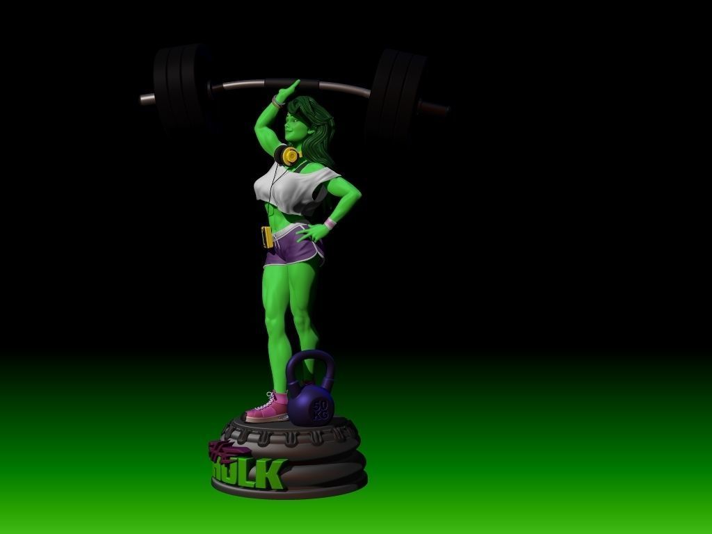 She-hulk  Gym workout  3D print model_3