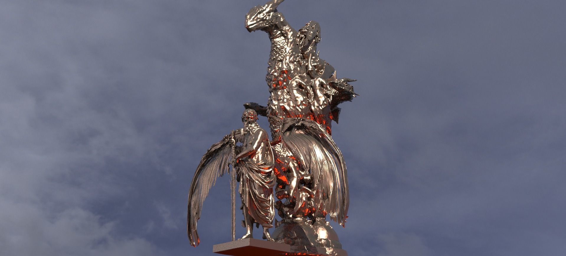 Hades With Dark Underworld Pillars 3 3D 3D model_1